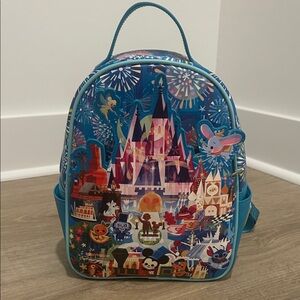 Loungefly Disney Anniversary Castle & Character Mini Backpack